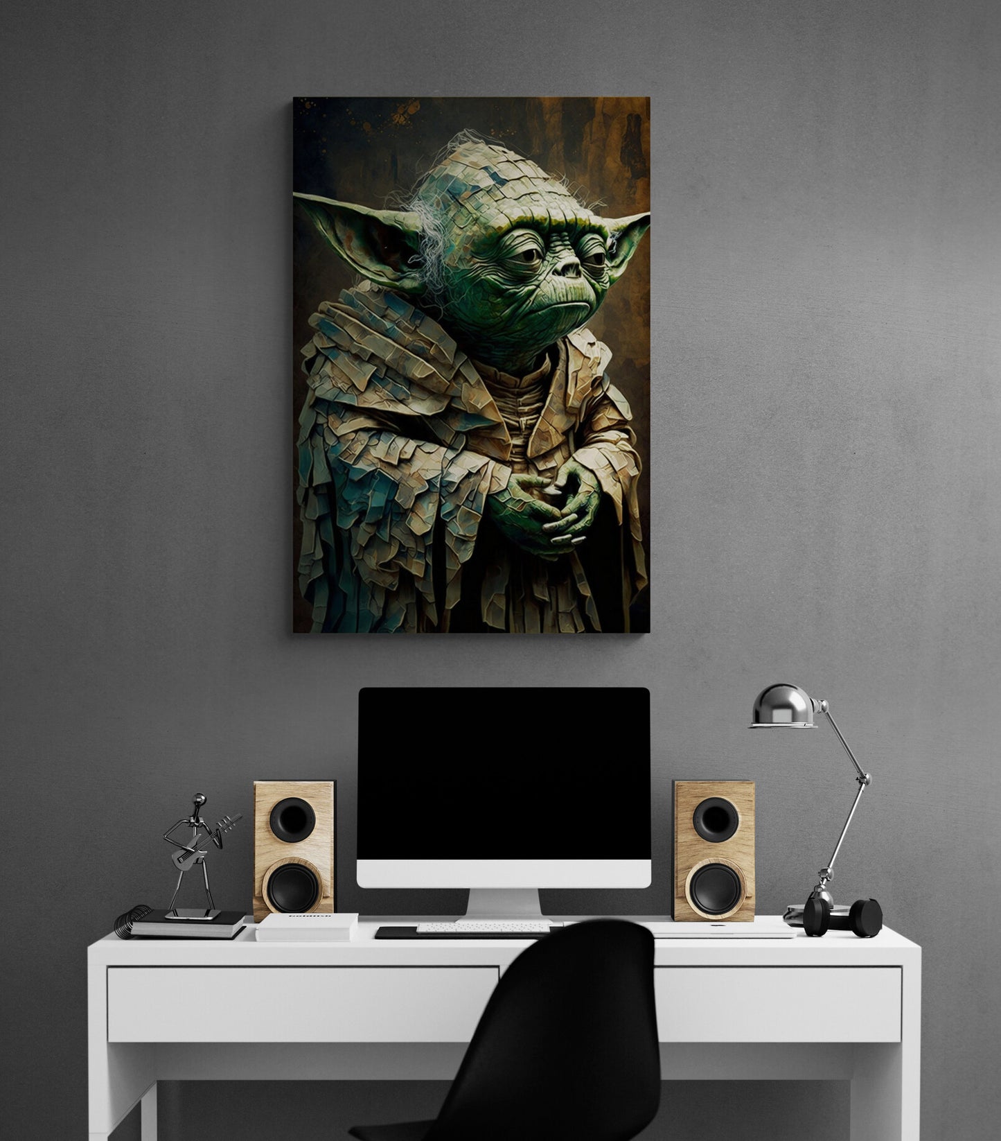 Tableau de déco maître Yoda de Star Wars, peinture réaliste pour chambre