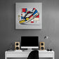 Tableau de décoration Nike inspiré de Piet Mondrian, accroché dans une chambre, mixe art contemporain et sportswear