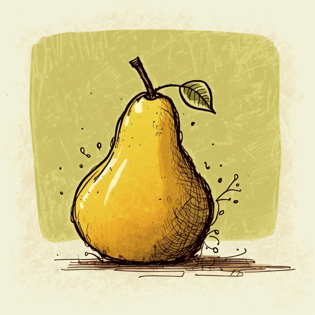 Yellow Pear Canvas Wall Art - Playful Charm
