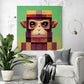 Tableau de décoration singe swag au design Minecraft dans un salon