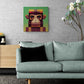 Petit tableau toile d'un singe swag au design Minecraft dans un salon