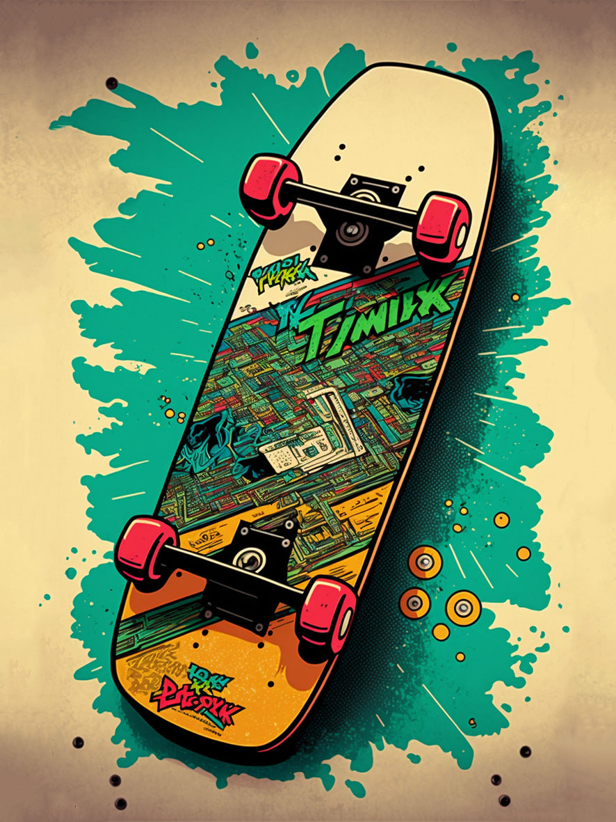 Tableau décoratif Skate Y2K - Vibes colorées