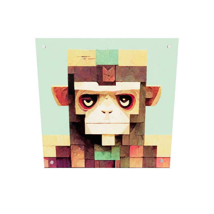 tableau plexiglas d'un singe swag au design Minecraft