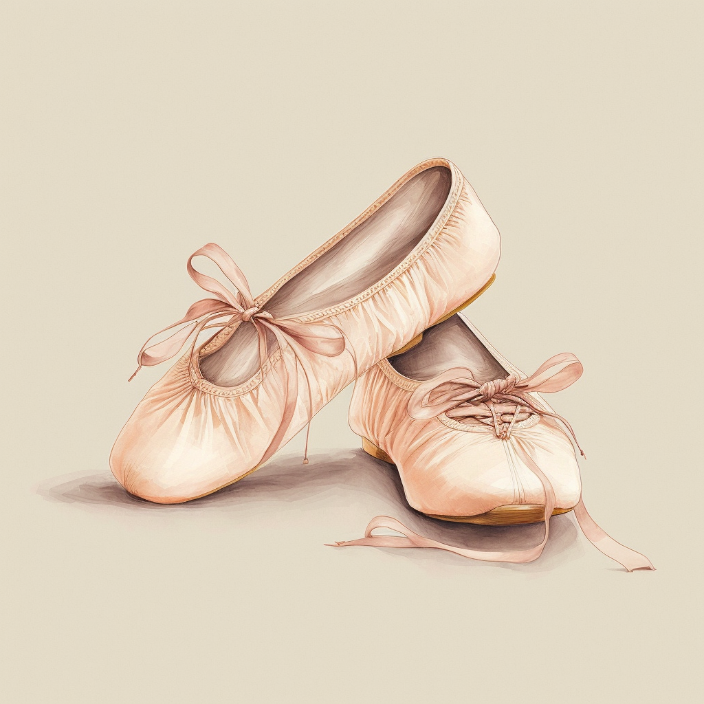 tableau de décoration illustration chausson de danseuse ballerine