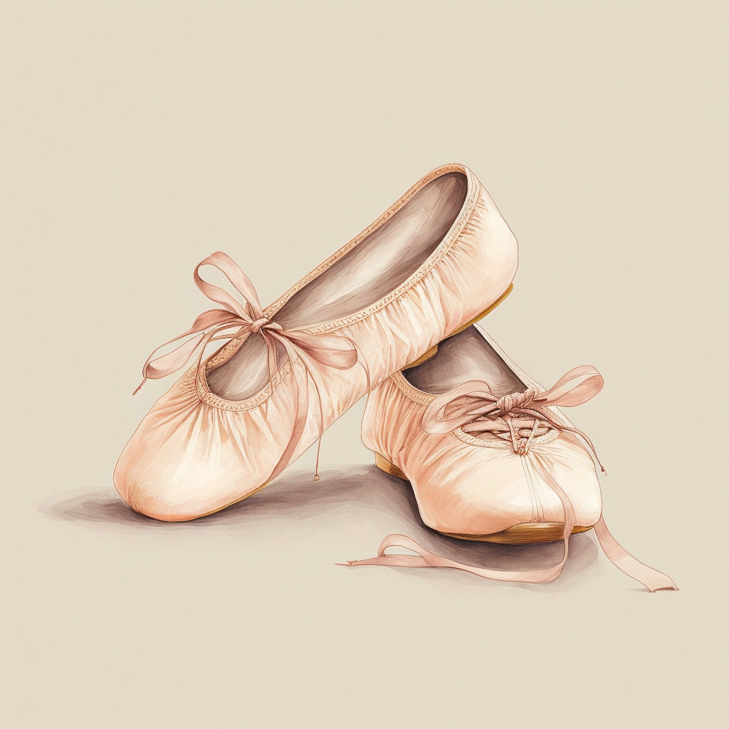 Tableau Chaussons de ballerine - Douceur rose poudré