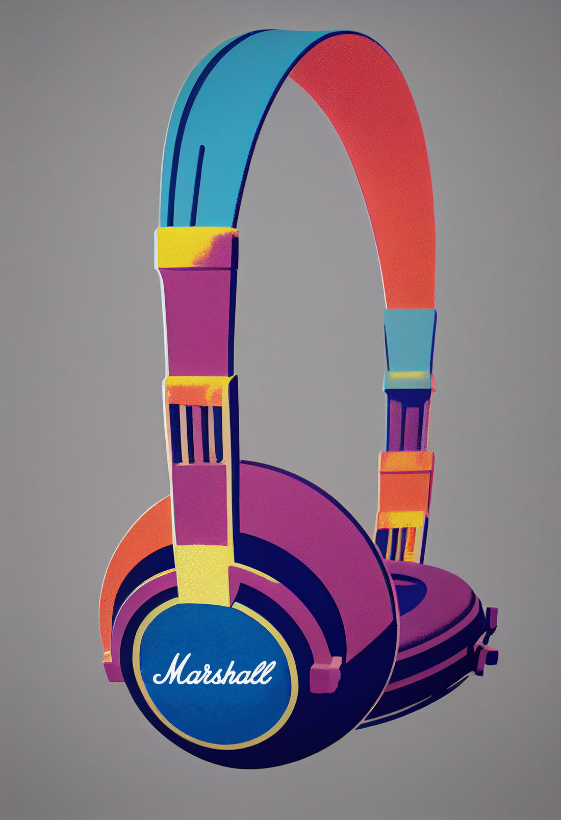 Tableau Casque Marshall - Pop art éclatant