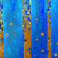 Tableau abstrait bleu et or selon Gustav Klimt