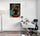Colorful African wall art in warm tones, vector style, ethnic patterns