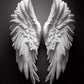 Tableau ange, ailes blanches, atmosphère éthérée, romantisme.