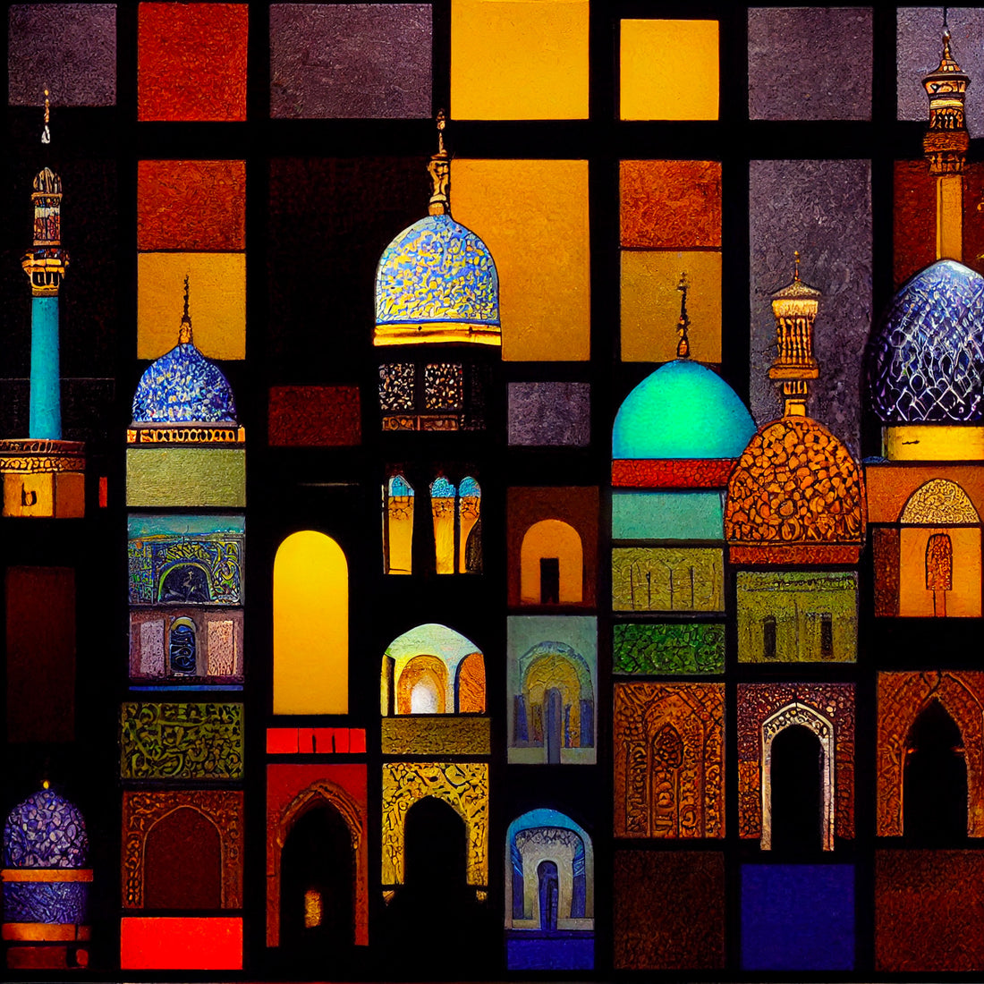 Original Painting of Middle Eastern Houses – Sunlit Tones