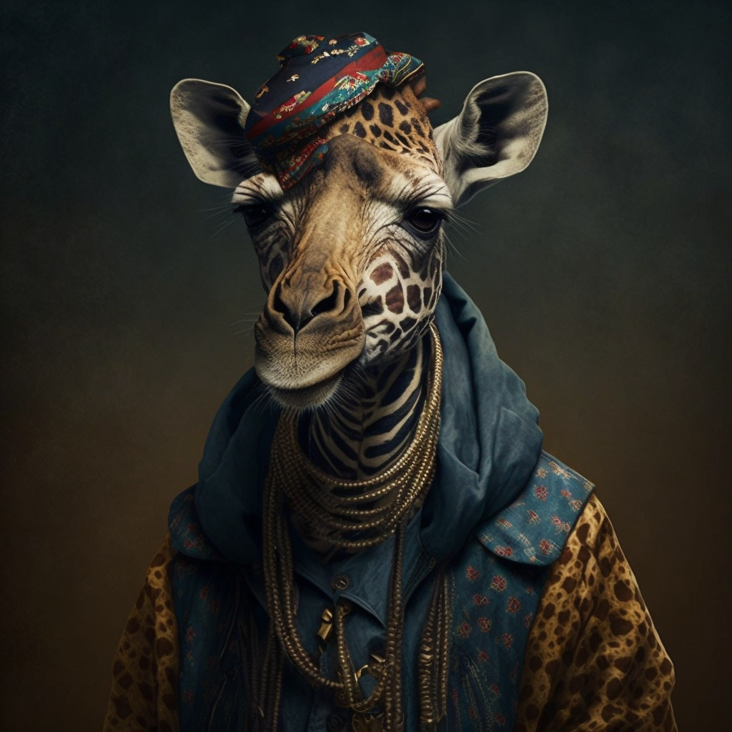 Hip Hop Giraffe Wall Art - Urban Attitude