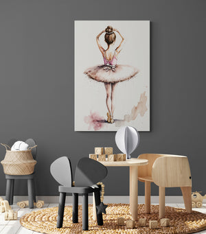 ballerina canvas art with pink tutu