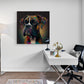 Tableau decoration chien boxer en pop art, peinture multicolore pour bureau