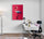 Tableau decoration flamant rose, peinture minimaliste pour bureau