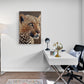 Tableau decoration leopard dans bureau en pointillisme, portrait