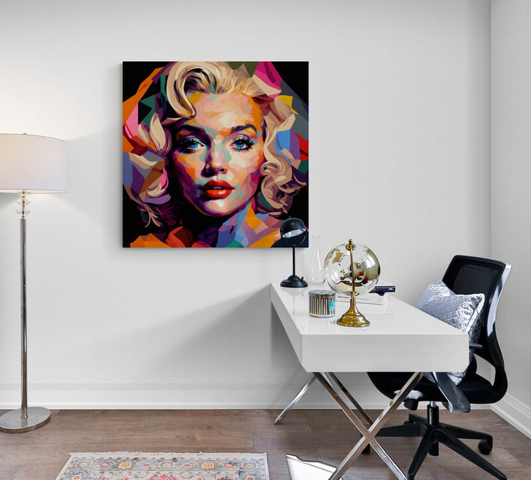 Tableau mural bureau pop art de Marilyn Monroe, haut en couleur