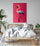 Flamingo wall painting, minimalist art for bedroom
