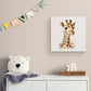 Tableau decoration bébé girafe à l'aquarelle pour chambre enfant