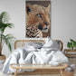 Tableau mural leopard dans chambre en pointillisme, portrait