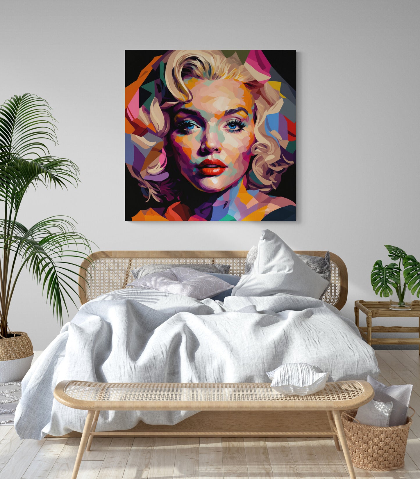 Tableau deco chambre pop art de Marilyn Monroe, haut en couleur