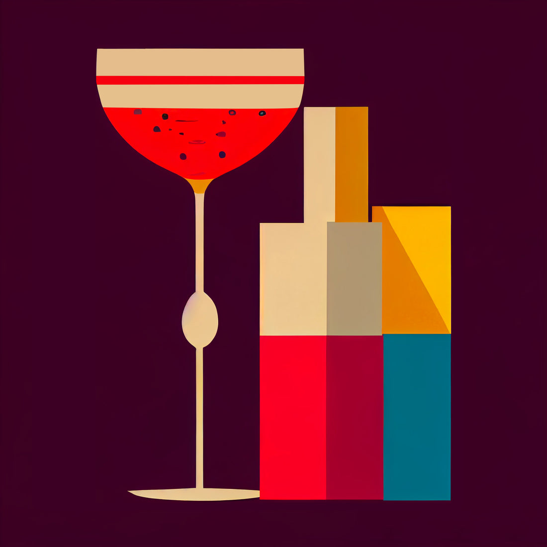 Grand tableau Cocktail - Éclat festif pour cuisine
