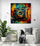 Living room canvas, camera art, striking contrasts, creative universe