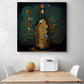 Cadre toile d’une bouteille de vin rouge inspirée par Klimt dans une déco cuisine. Des reflets doré qui surlignent la noblesse du vin. Les couleurs varient de brillantes à ternes, donnant une touche de mystère à l'ensemble. La bouteille et son bouchon de liège semblent âgés et prestigieux