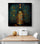 Canvas frame of a red wine bottle inspired by Klimt in a kitchen decor. Golden reflections highlighting the nobility of the wine. Colors vary from bright to subdued, adding a touch of mystery. The bottle and its cork appear aged and prestigious