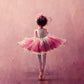 Tableau de décoration de ballerine gracieuse vêtue de tutu rose sur pointes, exprimant son amour de la danse de manière élégante et expressive