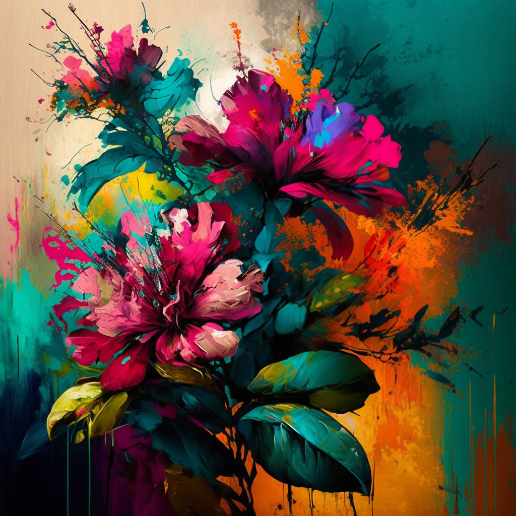 Tableau décoratif Bouquet abstrait - Harmonie florale