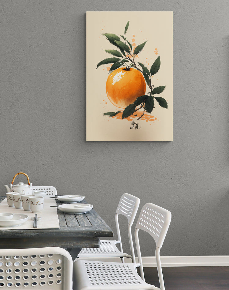 Tableau fruit orange : énergie, vitalité, élégance.
