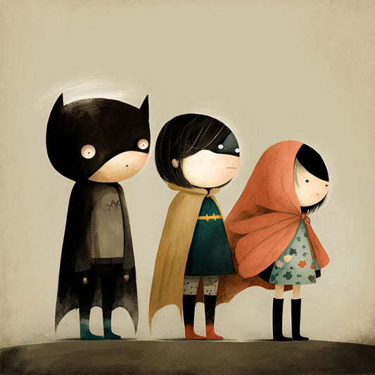 Tableau de super heros enfant, illustration minimaliste