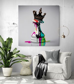 modern living room chess pawn wall art
