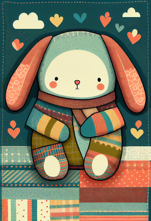 Colorful teddy bear canvas for baby