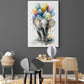 tableau pour chambre bebe avec elephant et ballon à l'aquarelle