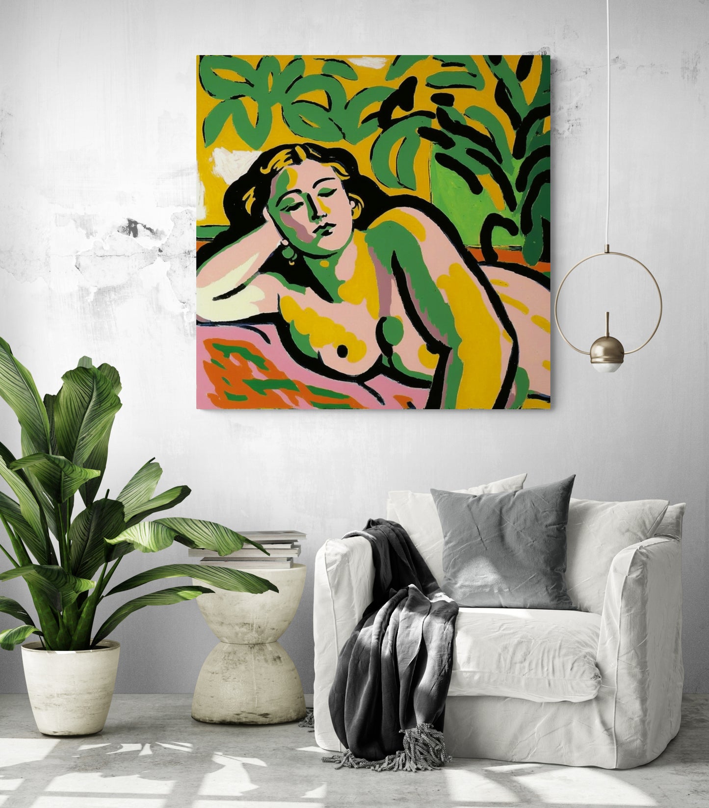 tableau femme nue inspiré de l'art de Matisse