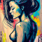 Tableau coloré femme nue sensuel élégant moderne