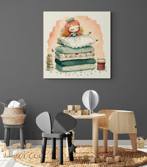 a pastel-colored canvas featuring a princess