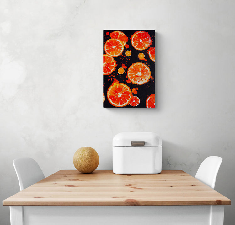 tableau décoratif cuisine avec des oranges