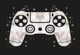 un tableau de gamer avec une illustration de manette blanche