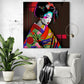 tableau moderne pour salon avec geisha pop art