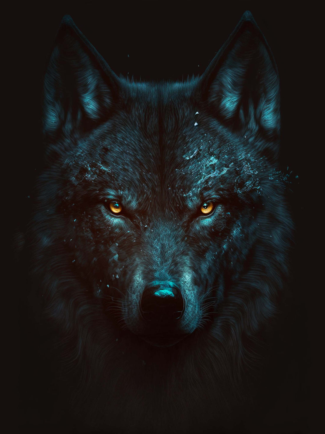 Tableau sur toile Loup noir - Charisme sauvage