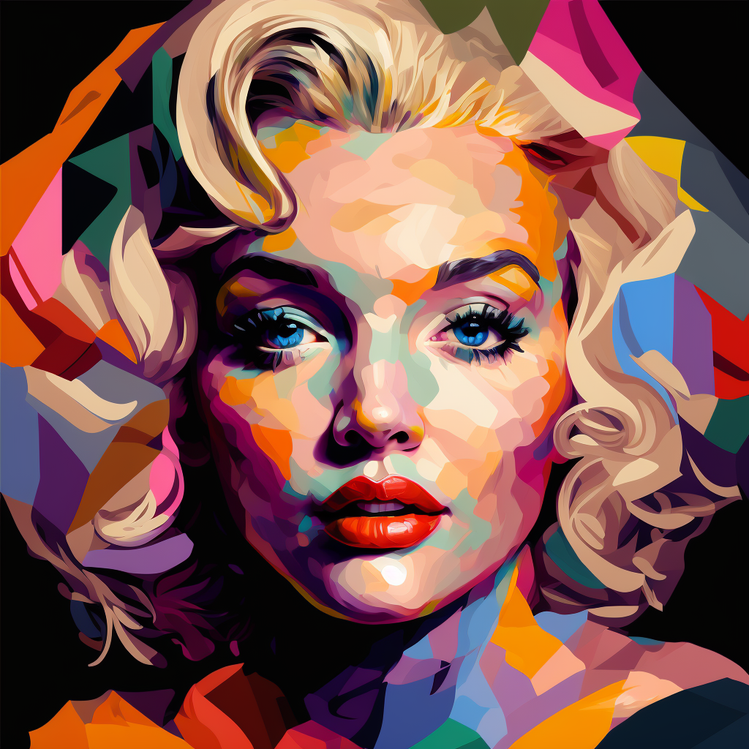 Tableau pop art de Marilyn Monroe, haut en couleur