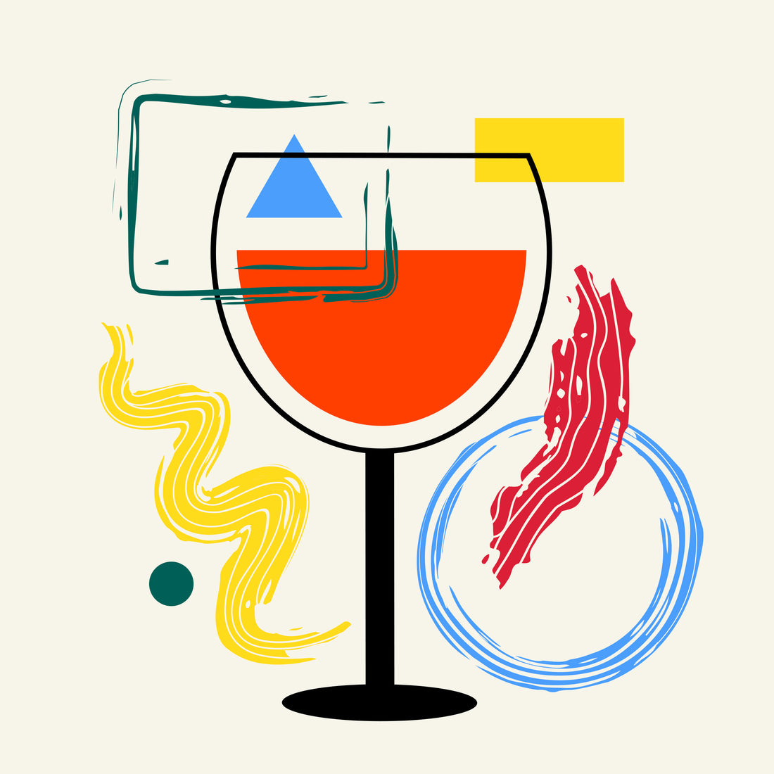 Minimalist Cocktail Canvas Print – Modern Graphic Line Art