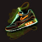 Tableau de la chaussure Nike Air Max en néon
