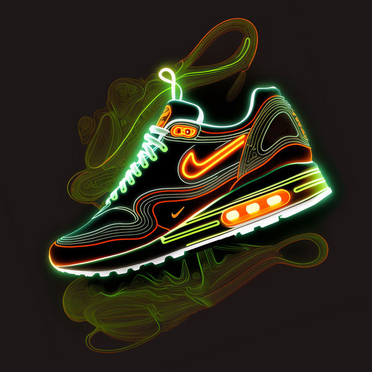 Tableau de la chaussure Nike Air Max en néon