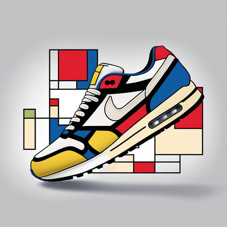 Tableau de décoration Nike inspiré de Piet Mondrian, mixe art contemporain et sportswear