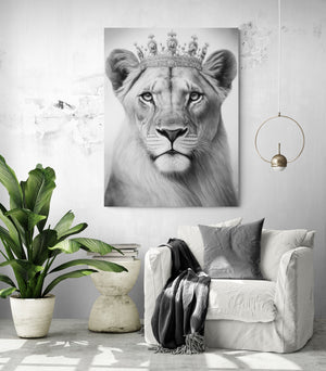 grey tone lioness canvas for living room