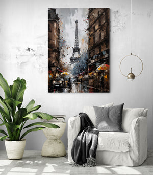 living room wall art Parisian street