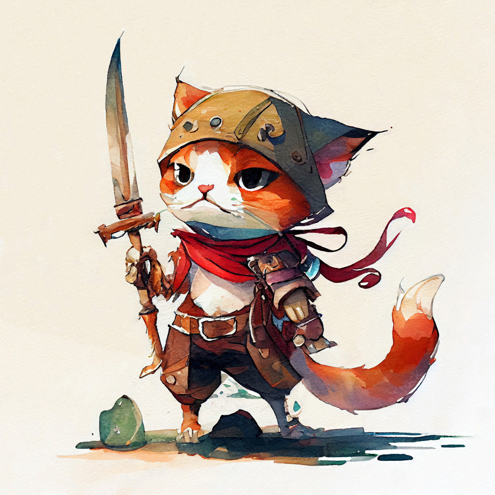 Pirate Cat Wall Art - Adventure Theme for Kids' Room